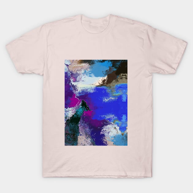 Blue Purple Pink Marble T-Shirt by ImaginativeDesigns